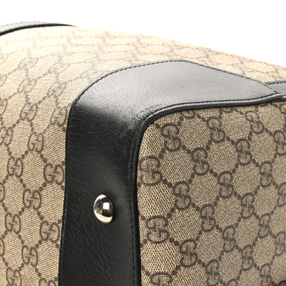 Gucci GG Supreme Monogram Selleria Calfskin Large Duffle Beige Ebony Black 9 of 13