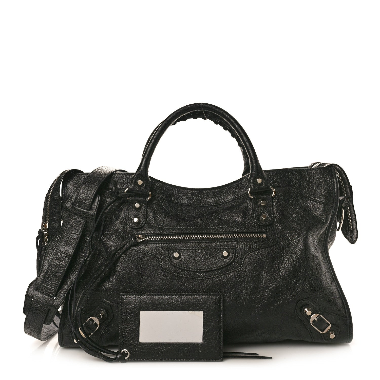 Balenciaga Chevre Silver Metallic Edge Hardware City Black 3 of 12