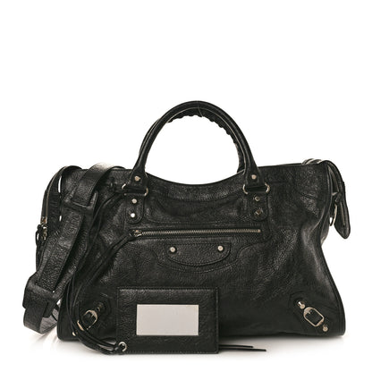 Balenciaga Chevre Silver Metallic Edge Hardware City Black 3 of 12