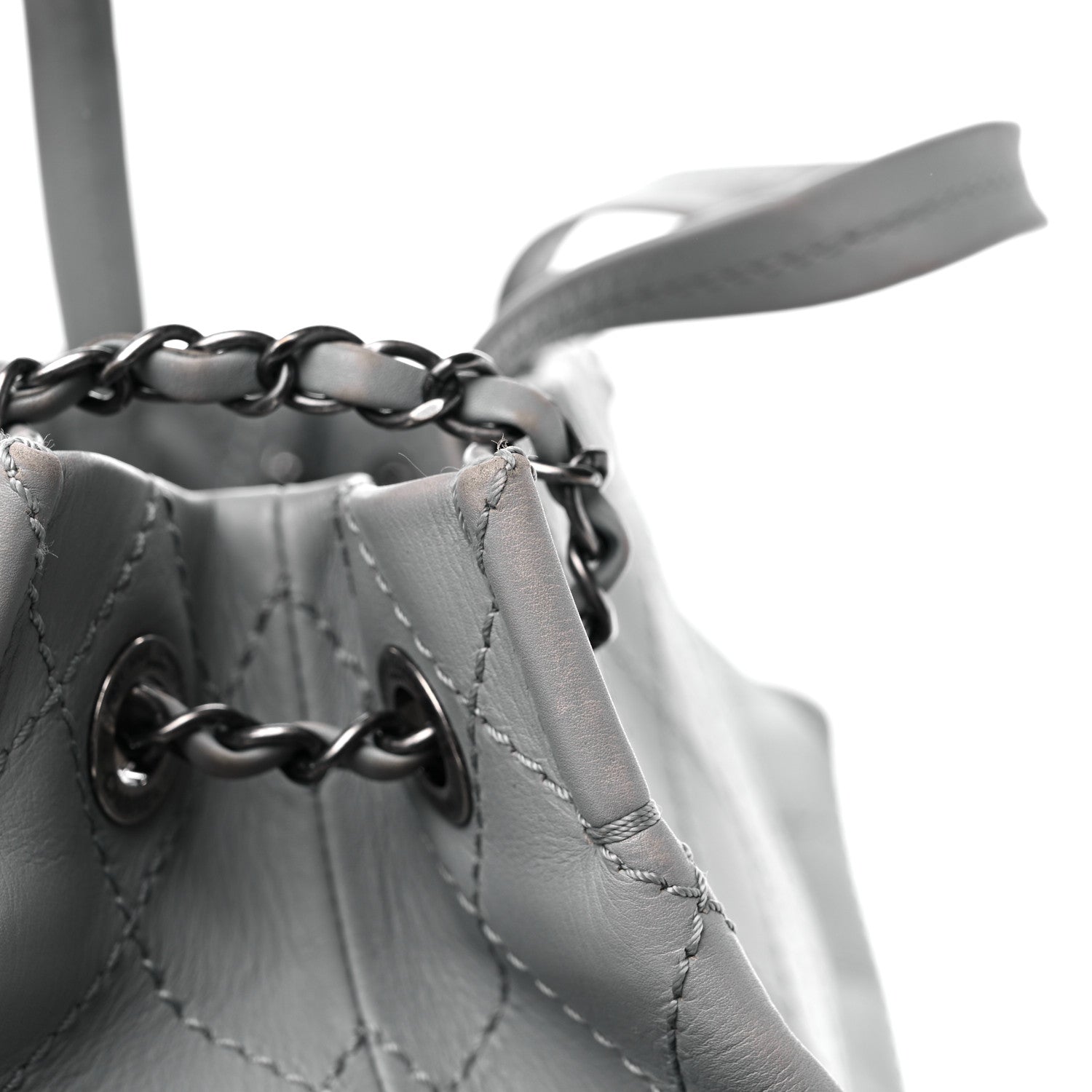 Chanel Grained Calfskin Small CC Pocket Tote Grey 13 of 18