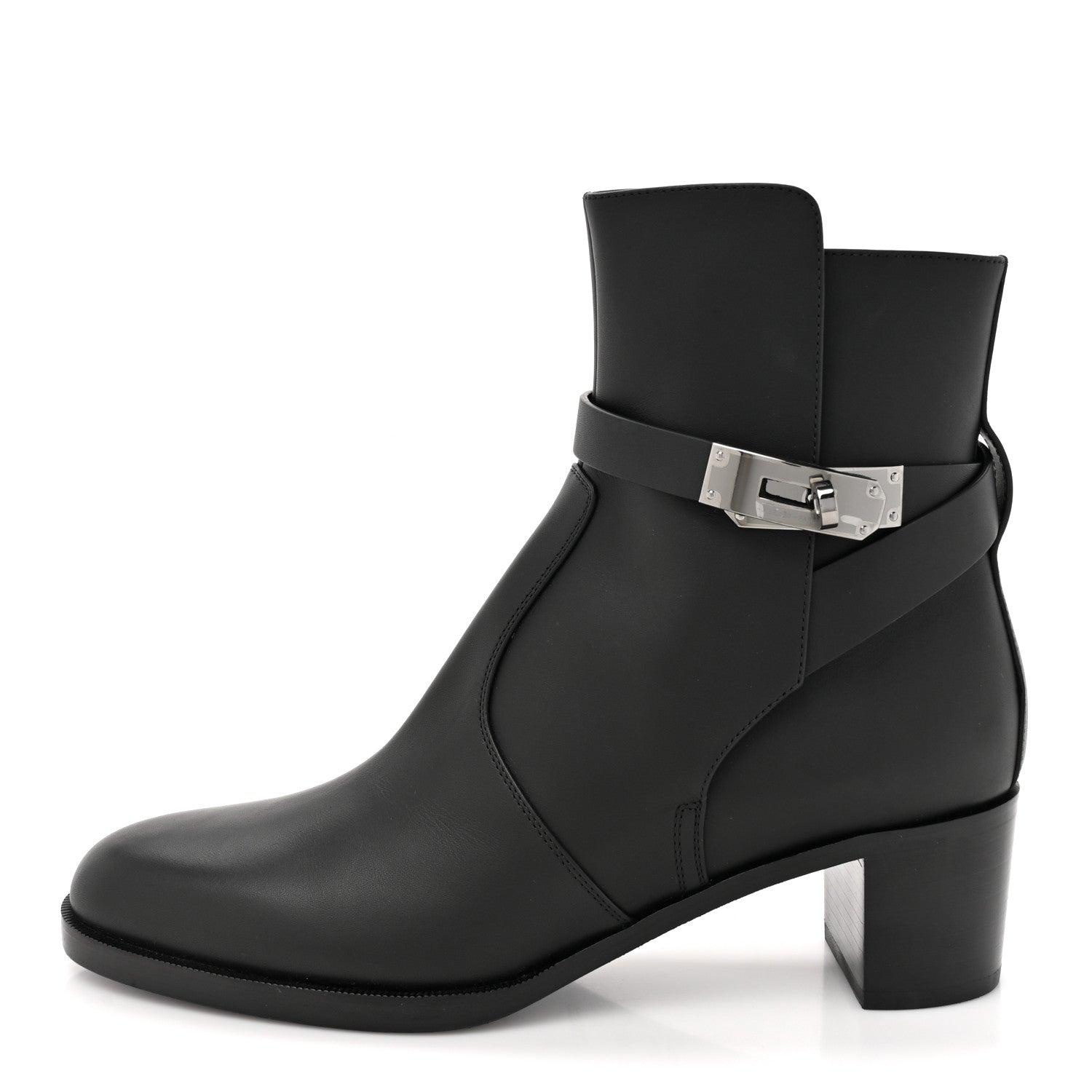 Hermes Calfskin Frenchie 50 Ankle Boots 38.5 Black 1 of 9