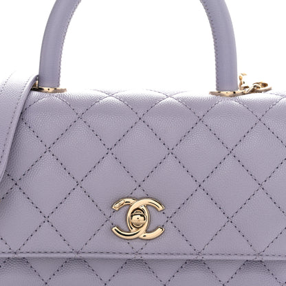 Chanel Caviar Quilted Mini Coco Handle Flap Light Purple 8 of 11