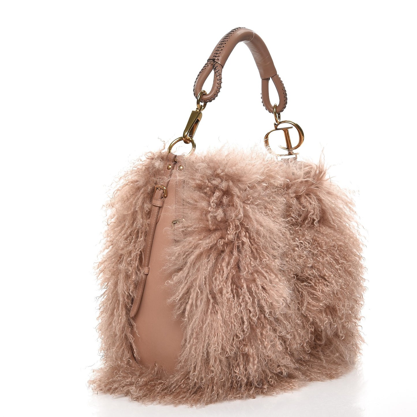 Mongolian Lamb Fur Libertine Tote Pink