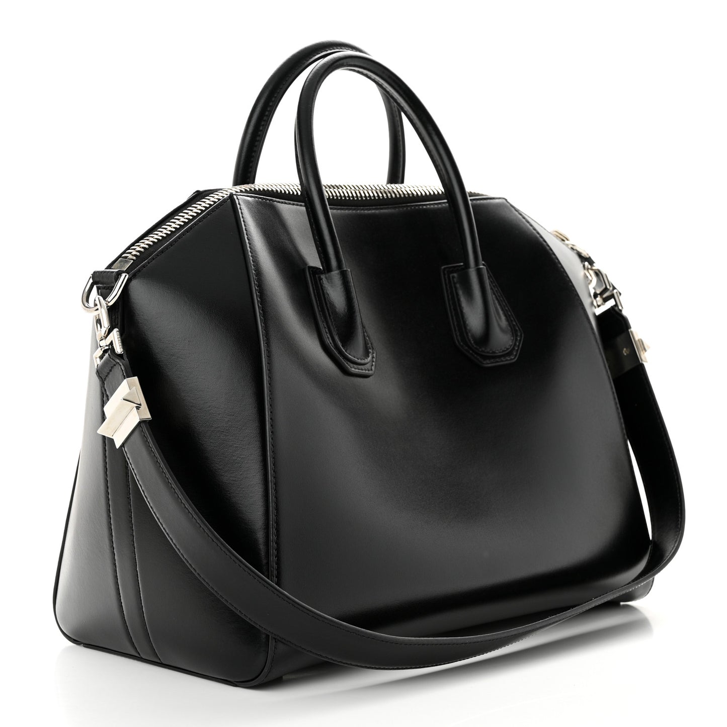 Shiny Lord Calfskin Medium Antigona Black