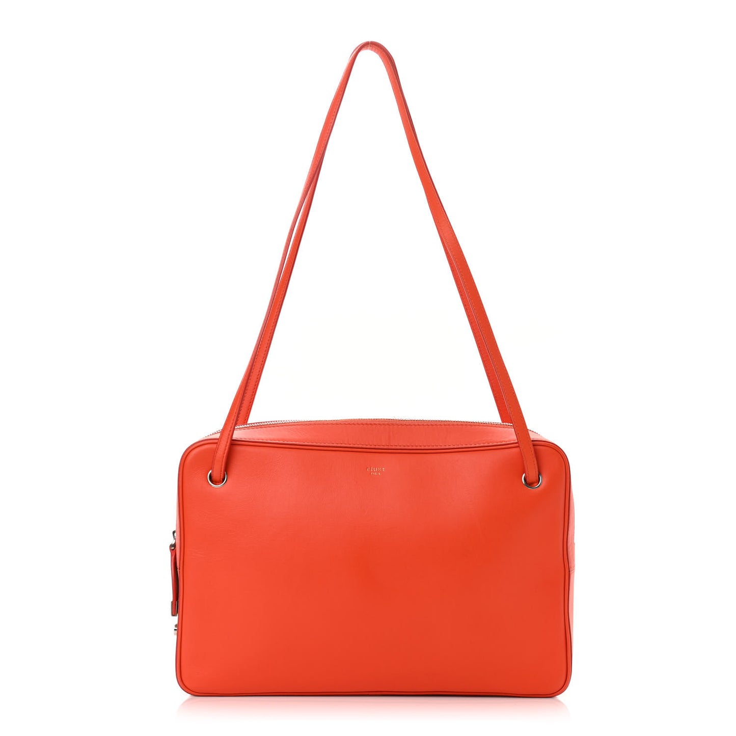 Nappa Side Lock Dragonne Shoulder Bag Bright Orange