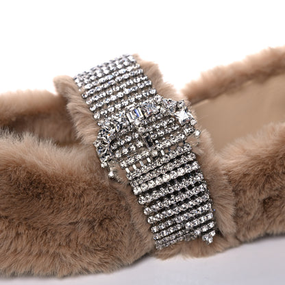 Jimmy Choo Faux Fur Crystal Krista Flats 41 Teddy 7 of 9