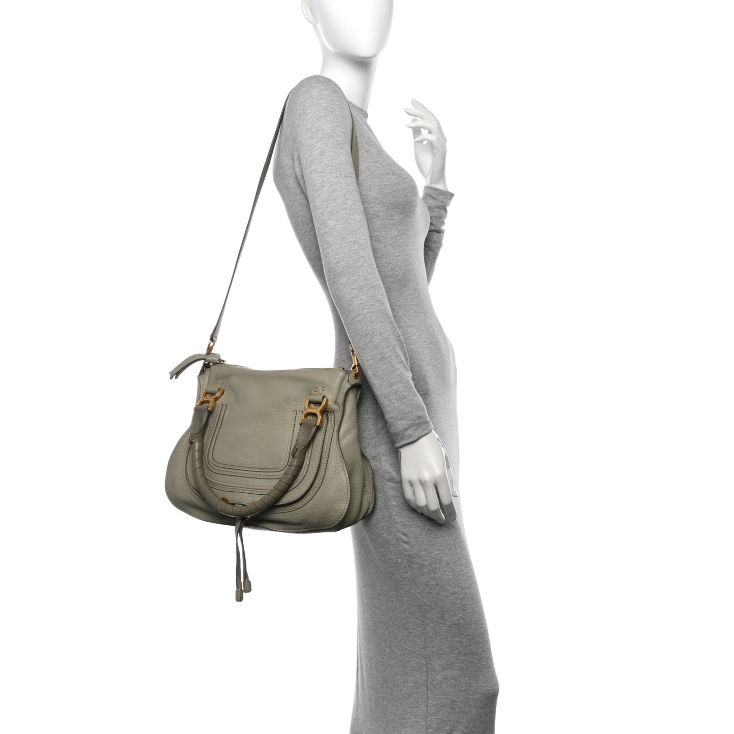 Calfskin Medium Marcie Satchel Baobab Green