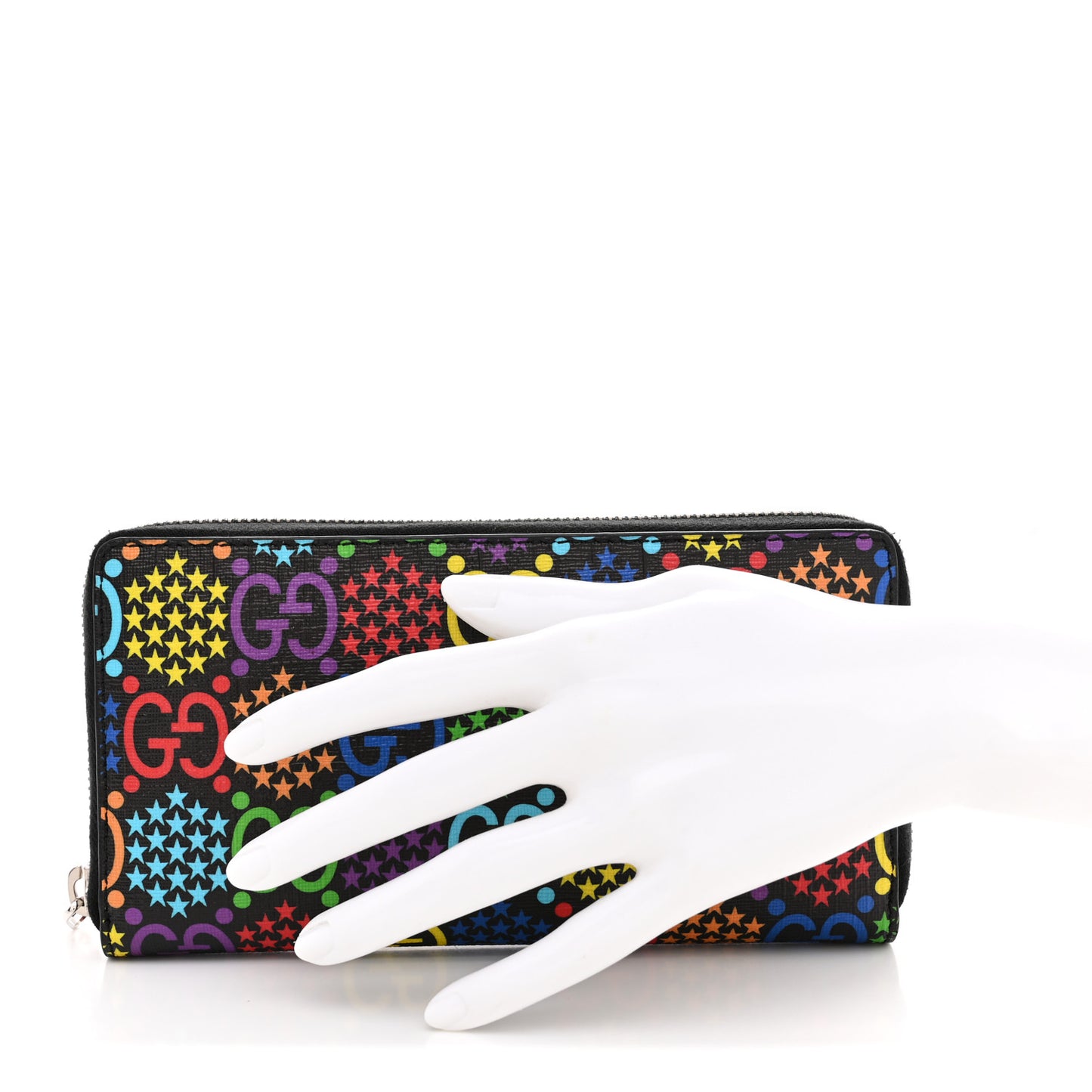 GG Supreme Monogram Psychedelic Zip Around Wallet Black Multicolor
