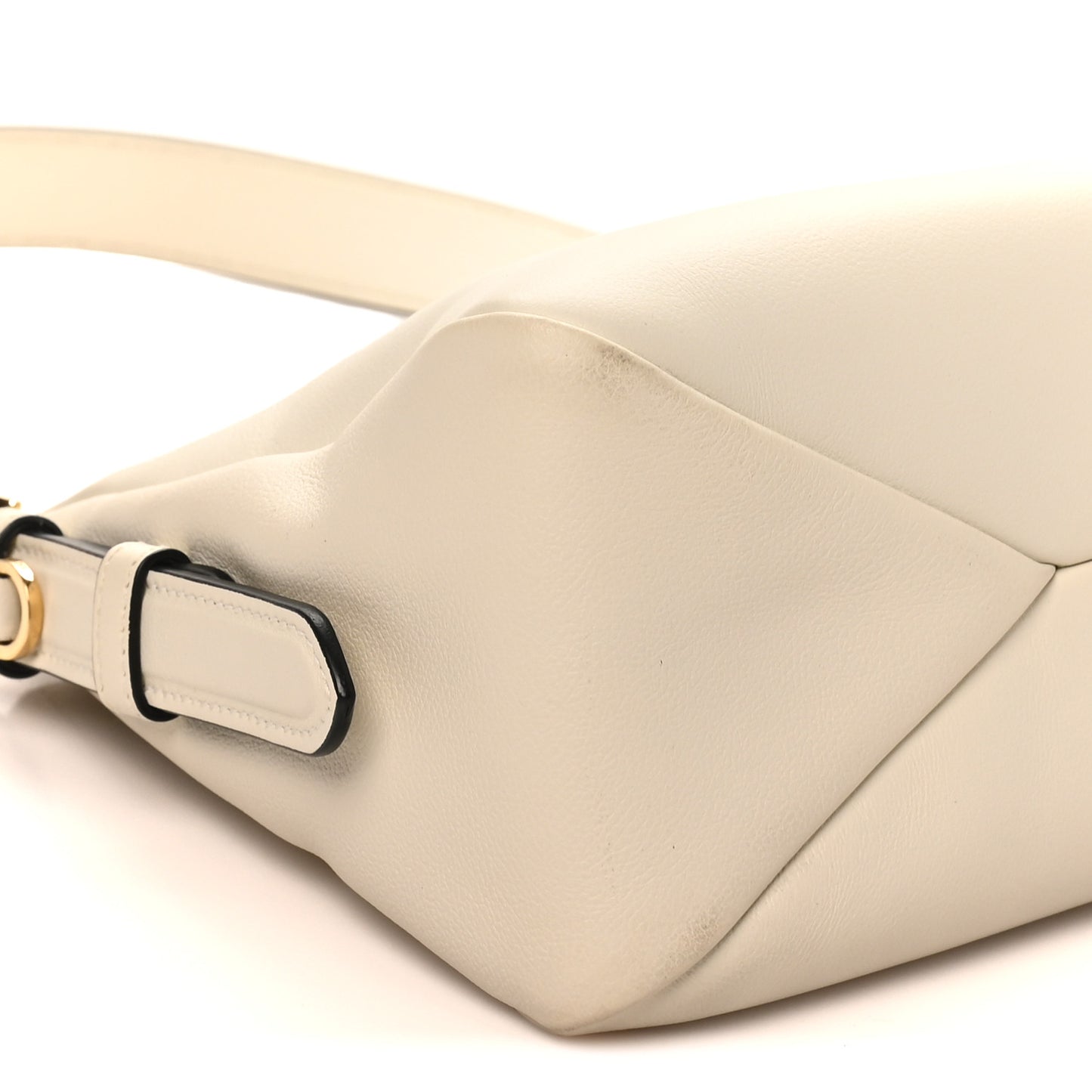 Soft Calfskin Medium Aimée Shoulder Bag White