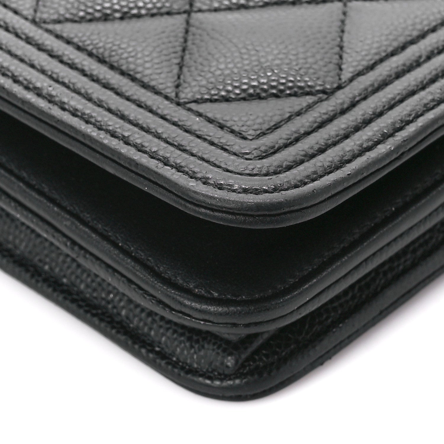Chanel Caviar Quilted Boy Wallet On Chain WOC Black 11 of 12