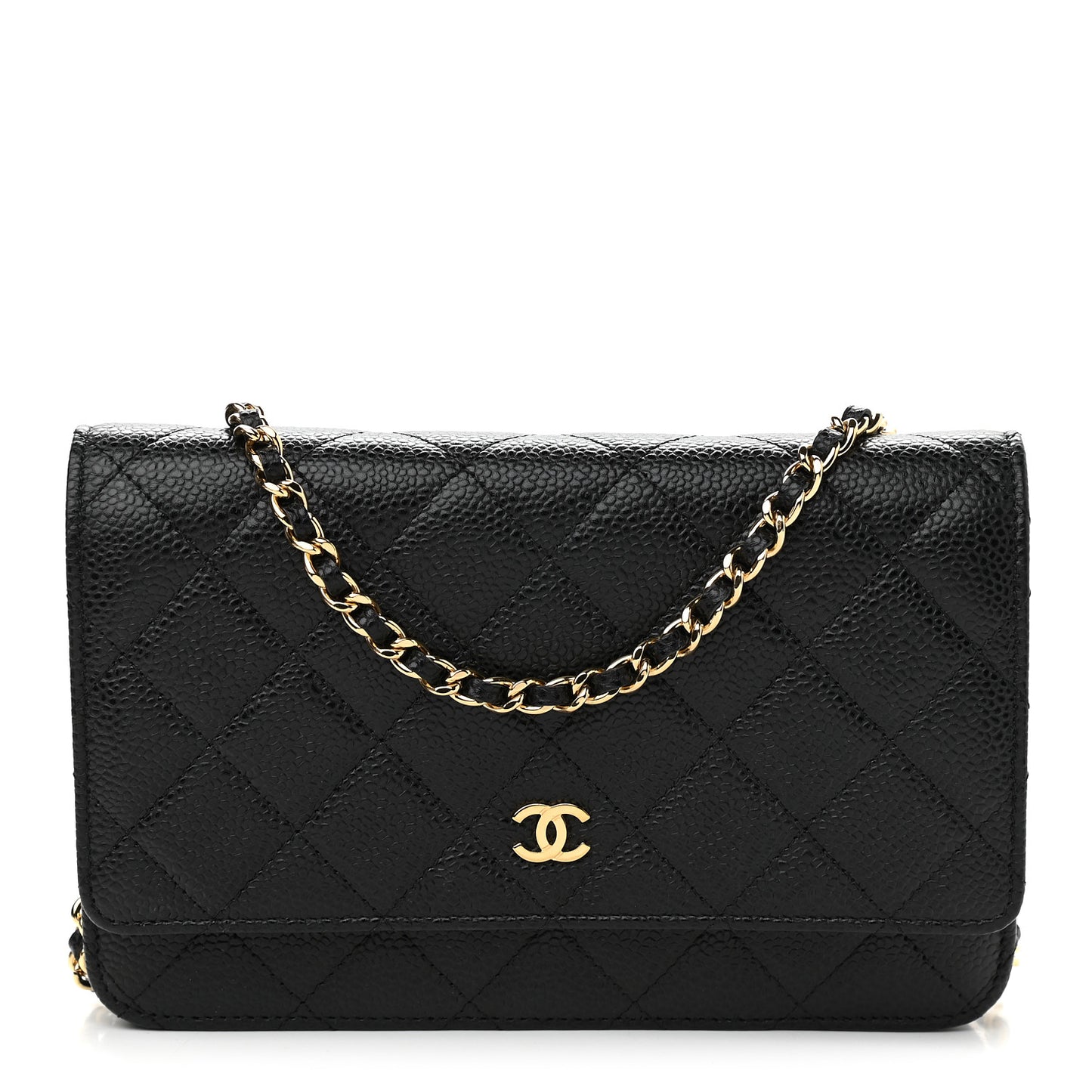 Caviar Quilted Wallet On Chain WOC Black