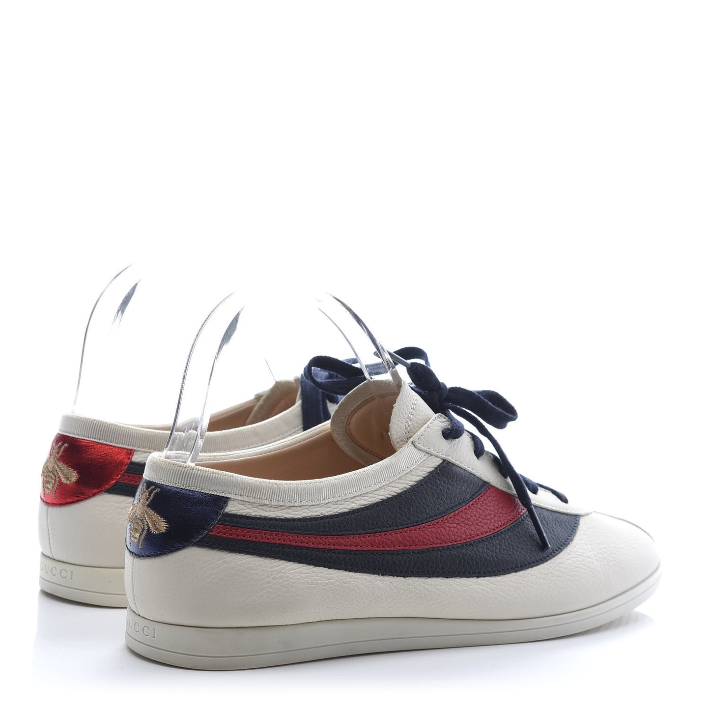 Calfskin Mens Web Falacer Sneakers 6.5 White Blue