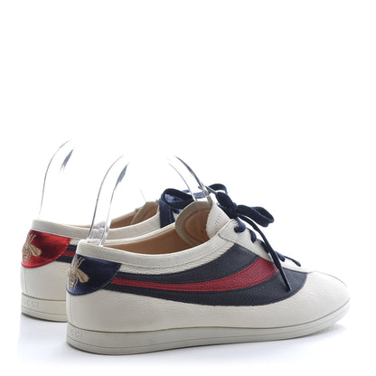 Gucci Calfskin Mens Web Falacer Sneakers 6.5 White Blue 6 of 9