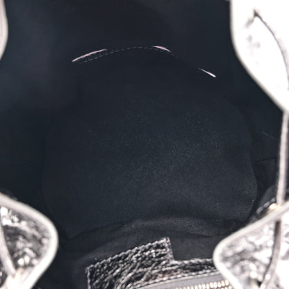 Balenciaga Metallic Agneau Arena Crystal Le Cagole Bucket Bag XS Silver 5 of 10