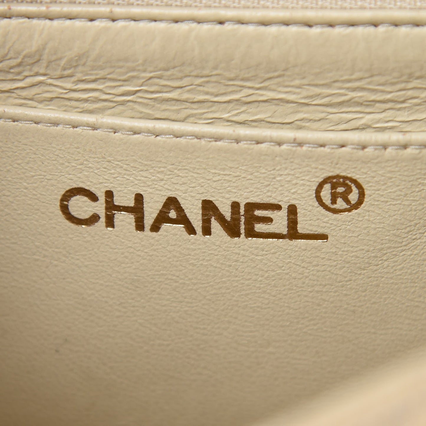 Caviar Quilted Small Single Flap Beige