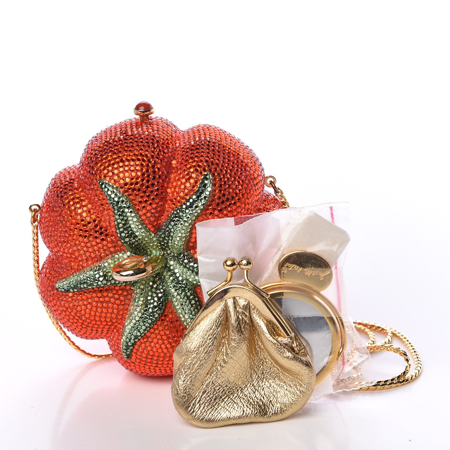 Judith Leiber Swarovski Crystal Tomato Minaudiere Clutch Red 13 of 13