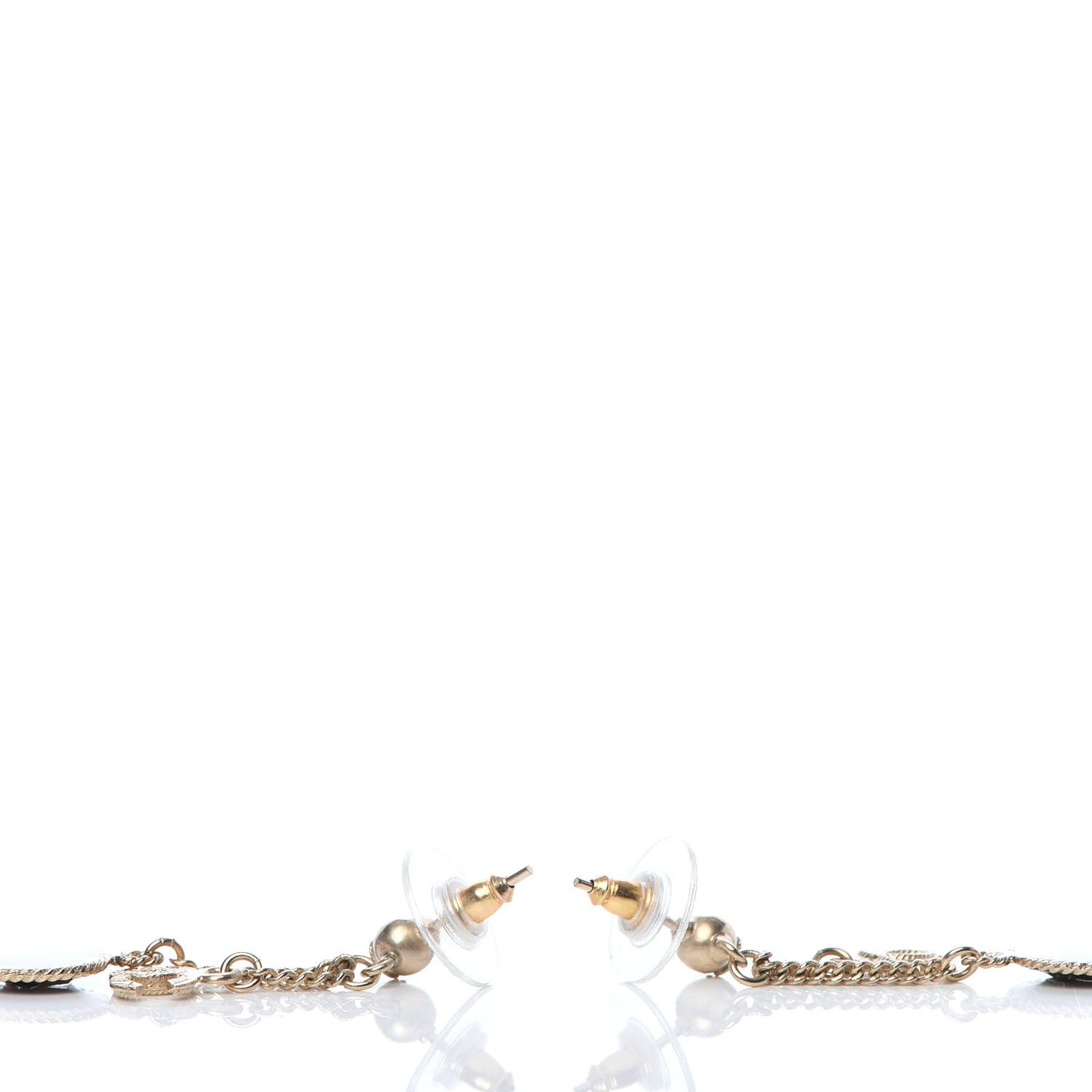 Enamel N°5 CC Drop Earrings Gold