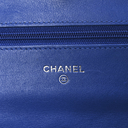 Chanel Patent Calfskin Quilted Wallet On Chain WOC Dark Blue 6 of 11