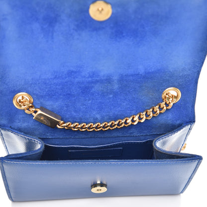 Saint Laurent Grain De Poudre Small Classic Monogram Kate Satchel Royal Blue 5 of 9