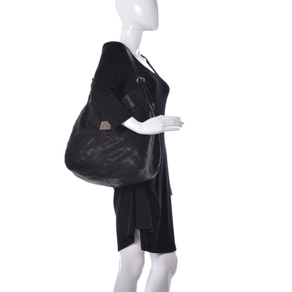 Jimmy Choo Snakeskin Embossed Calfskin Rahmyn Black 2 of 8