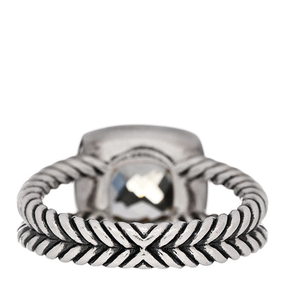 David Yurman Sterling Silver Diamond Prasiolite 7mm Petite Albion Ring 52 6 4 of 6
