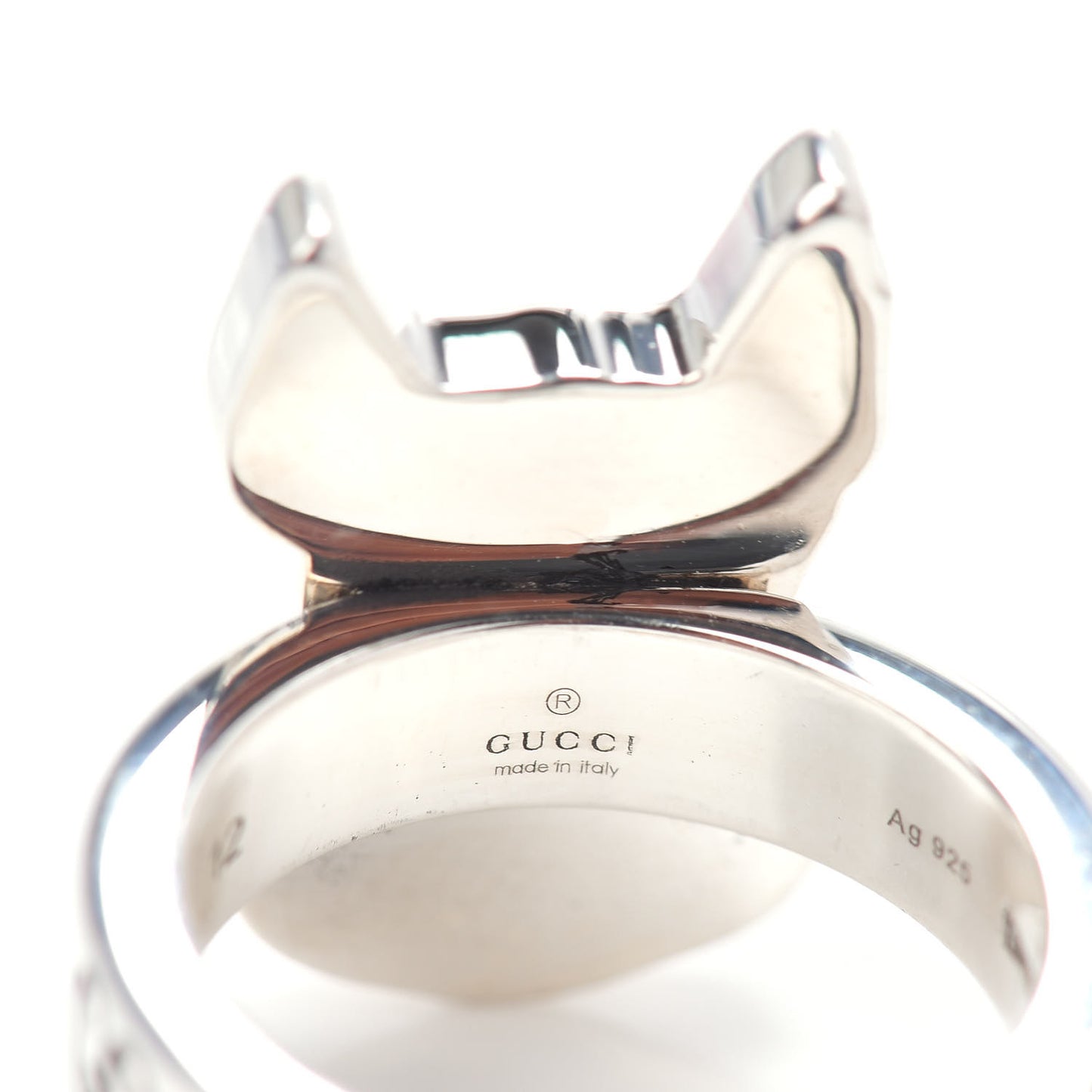 Sterling Silver Enamel Orso Ring 52 6
