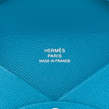 Hermes Epsom Calvi Card Case Bleu Frida 6 of 7