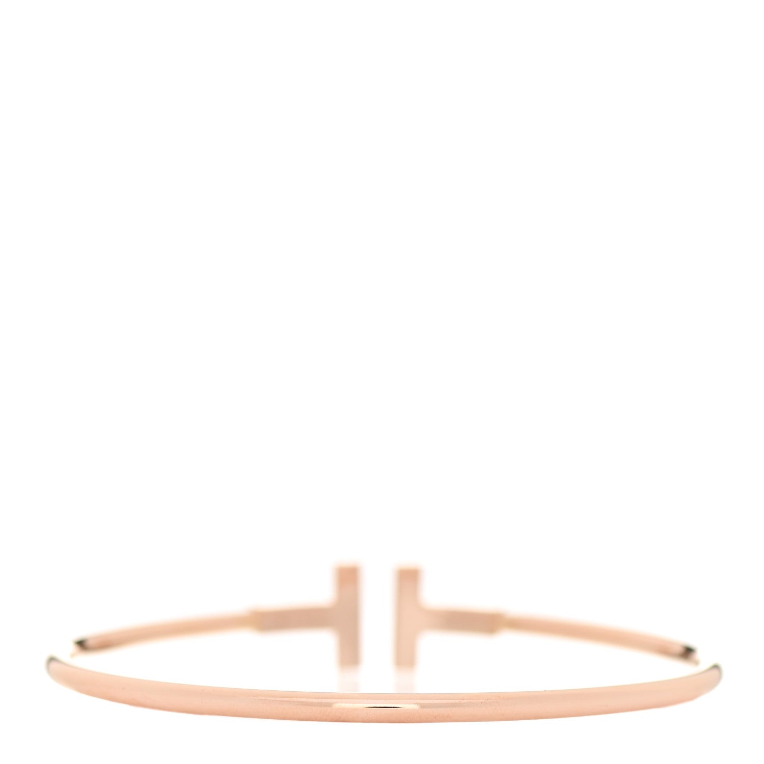 Tiffany 18K Rose Gold Diamond Mother of Pearl T Wire Bracelet 2 of 4