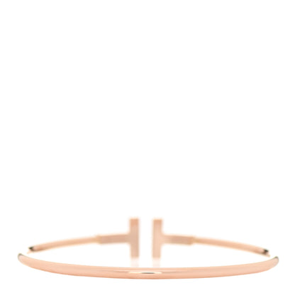 Tiffany 18K Rose Gold Diamond Mother of Pearl T Wire Bracelet 2 of 4