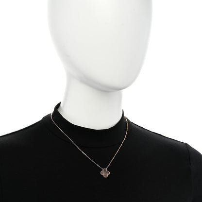 Van Cleef & Arpels 18K Rose Gold Gray Mother of Pearl Vintage Alhambra Pendant Necklace 2 of 5