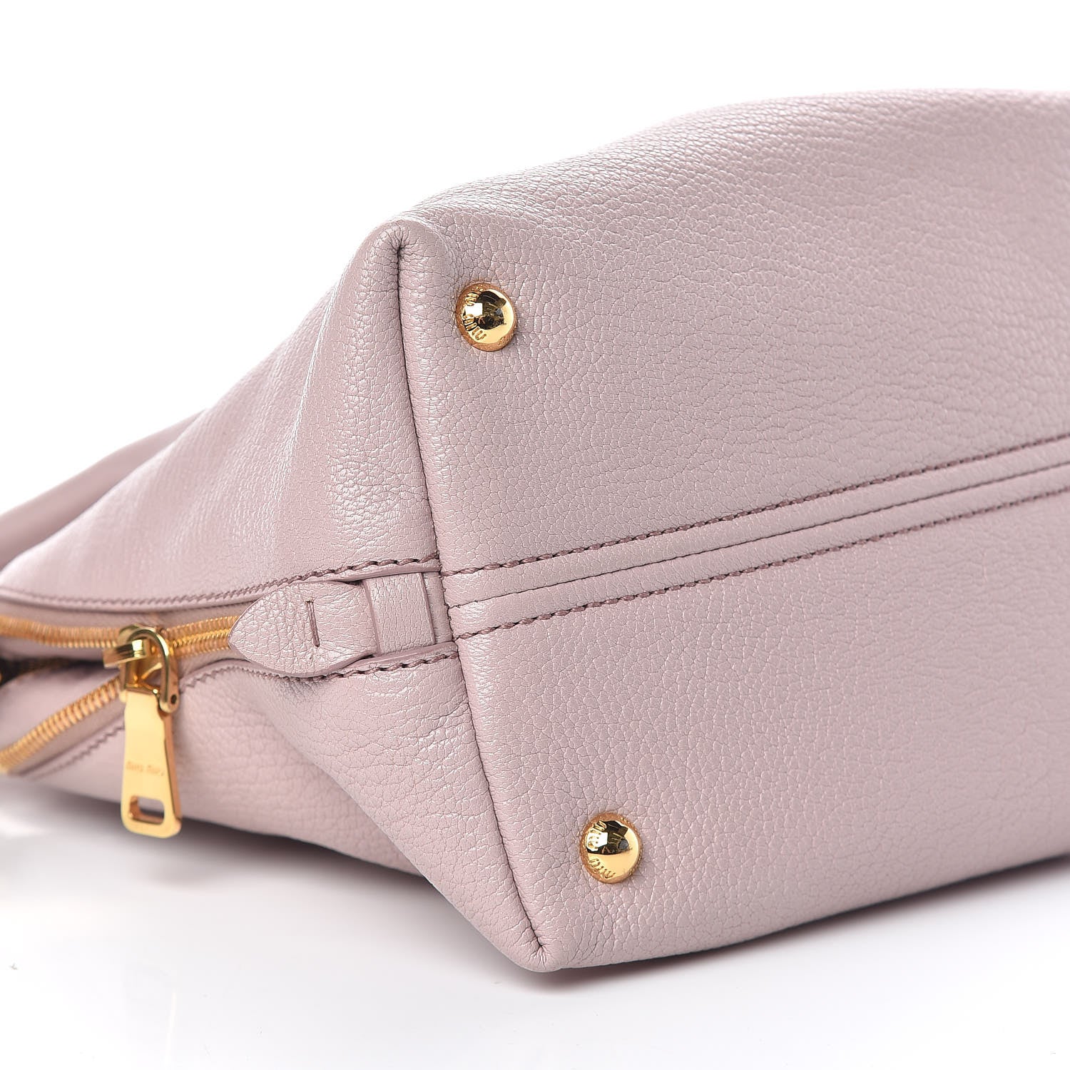 Miu Miu Goatskin Madras Top Handle Tote Mughetto 12 of 13