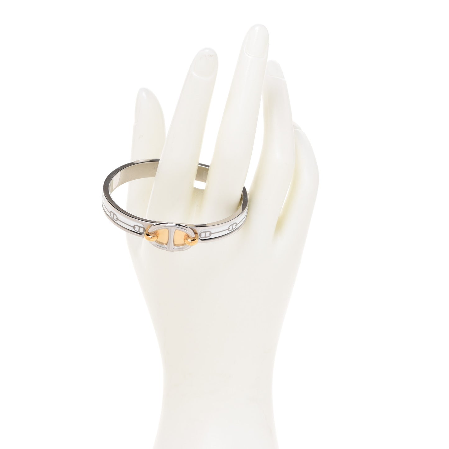 Enamel Mini Farandole Clic Chaine D'Ancre Bracelet Platine White