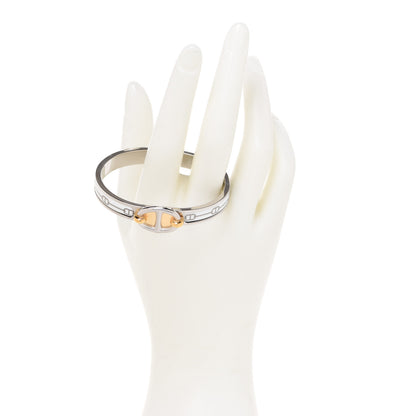 Hermes Enamel Mini Farandole Clic Chaine D'Ancre Bracelet Platine White 2 of 6