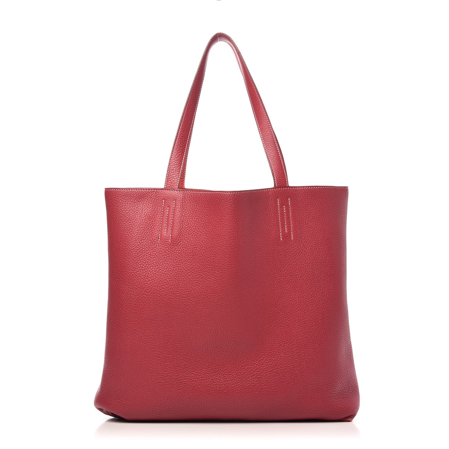 Taurillon Clemence Double Sens 45 Reversible Tote Rubis Bougainvillea