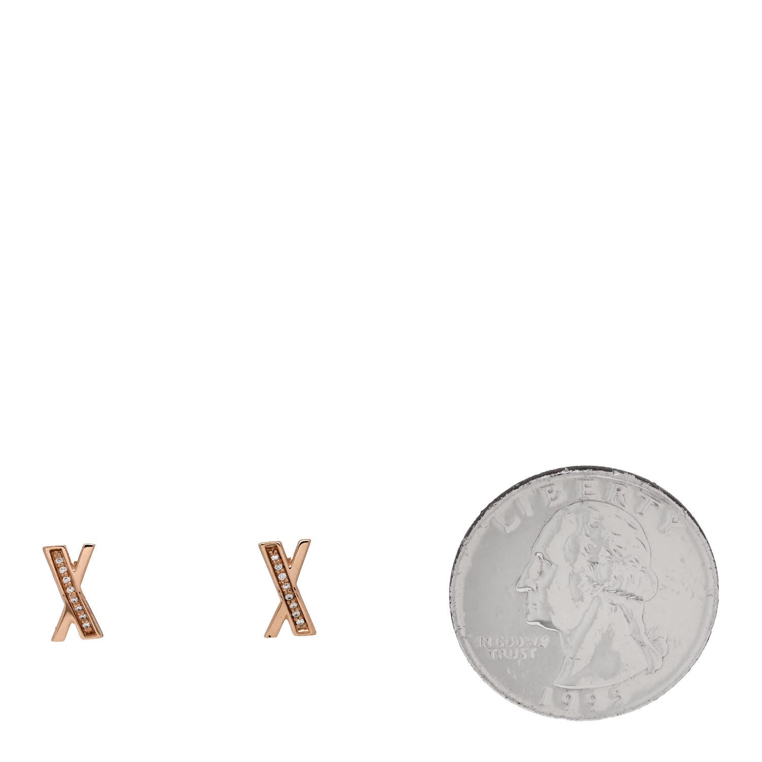 Tiffany 18K Rose Gold Diamond Atlas X Earrings 2 of 5