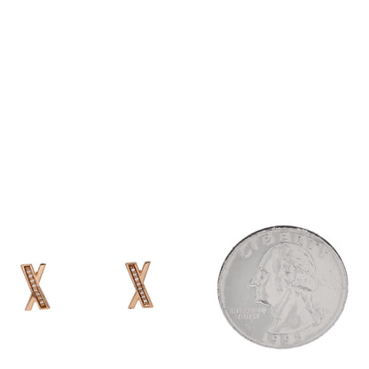 Tiffany 18K Rose Gold Diamond Atlas X Earrings 2 of 5