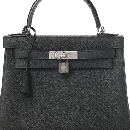 Hermes Togo Matte Alligator Kelly Retourne Touch 28 Black 8 of 12