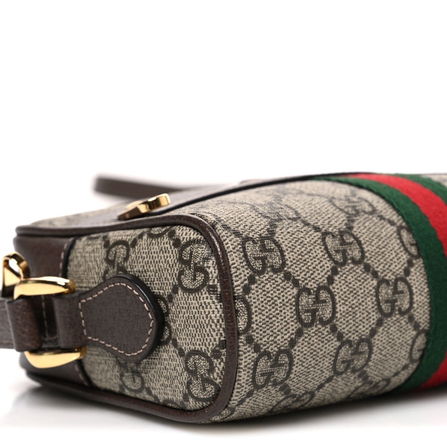 Gucci GG Supreme Monogram Web Mini Ophidia Shoulder Bag Brown 9 of 11