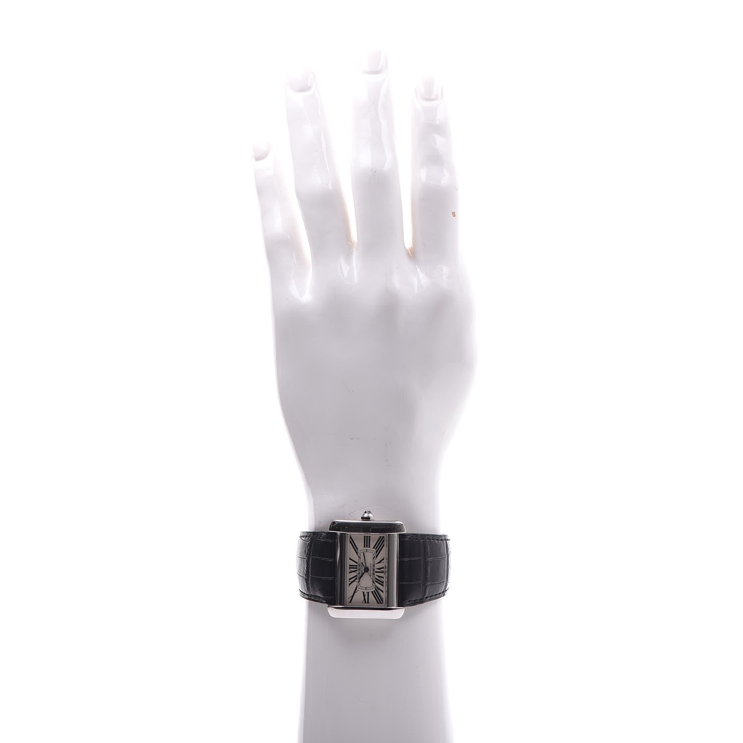 Cartier Stainless Steel Alligator 38mm Tank Divan Automatic Watch 2 of 10