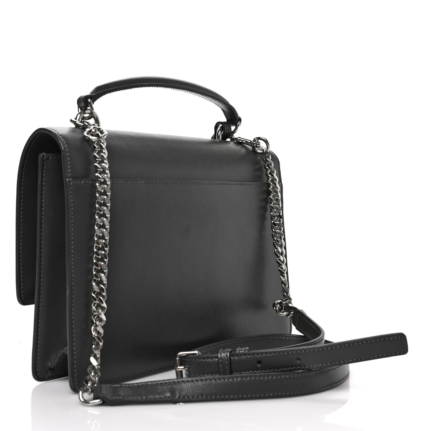 Saint Laurent Smooth Calfskin Medium Monogram Sunset Satchel Anthracite 3 of 9