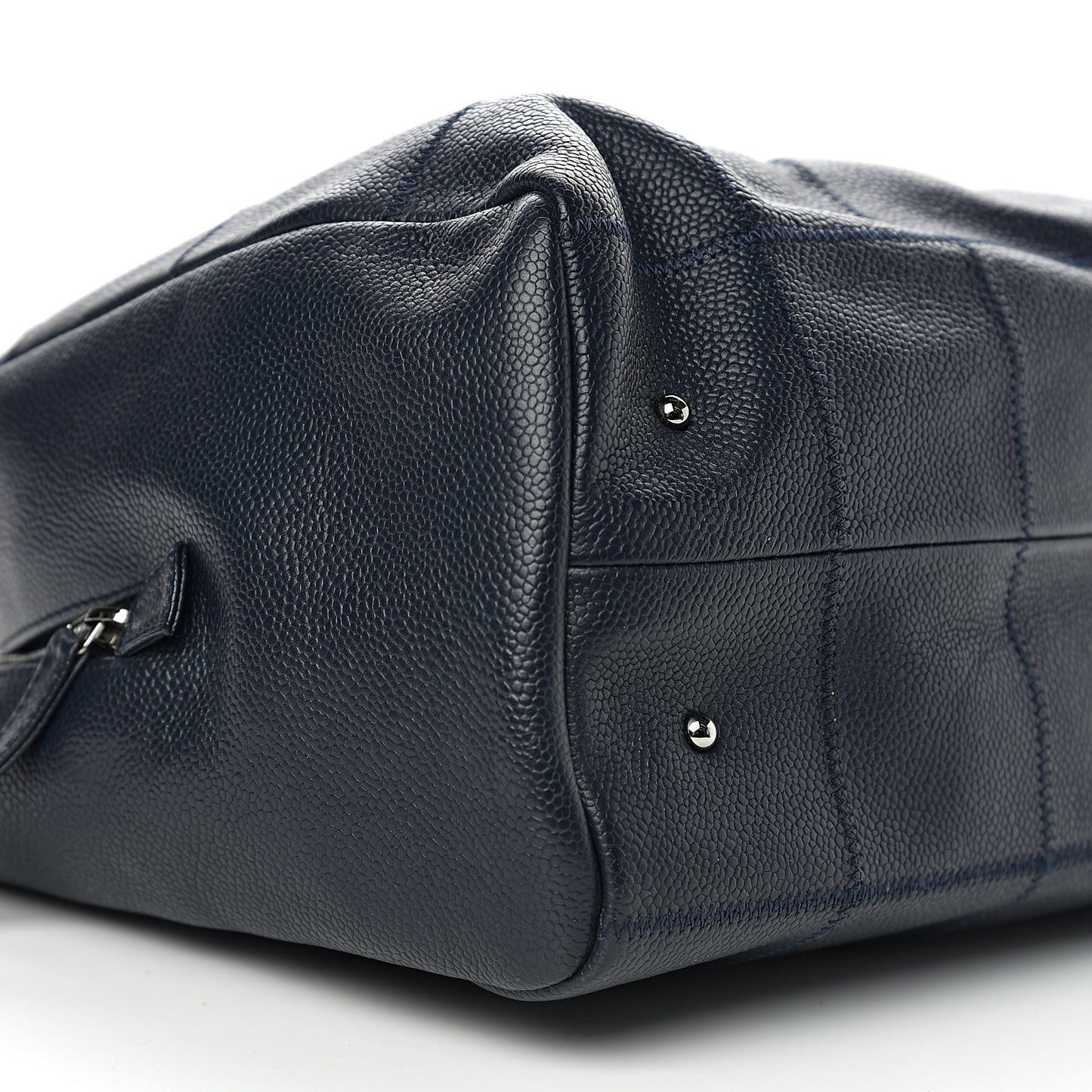 Caviar Square Stitched Satchel Navy