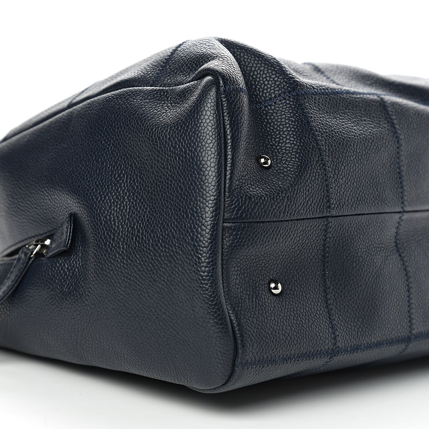 Chanel Caviar Square Stitched Satchel Navy 7 of 9