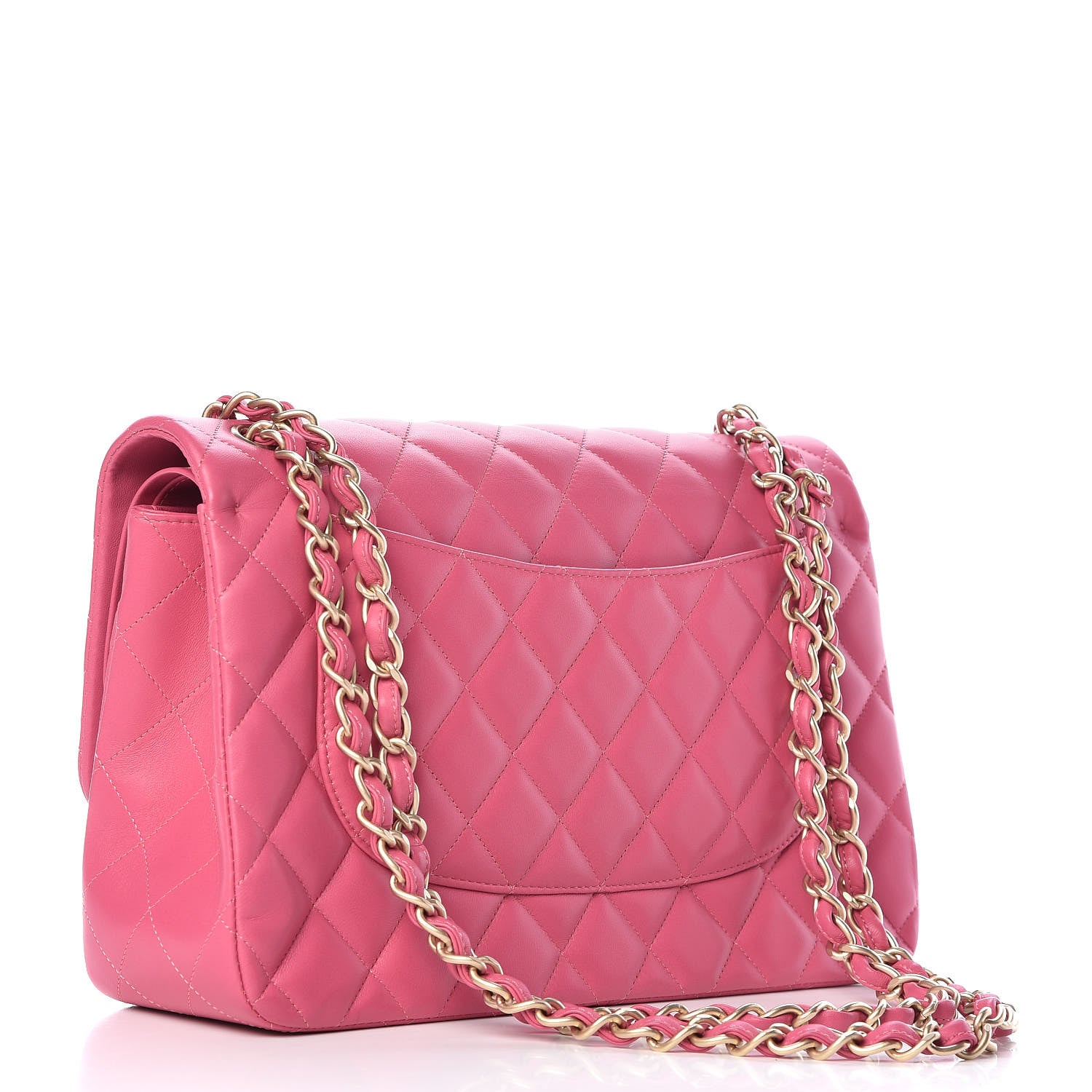 Chanel Lambskin Quilted Jumbo Double Flap Dark Pink 3 of 11