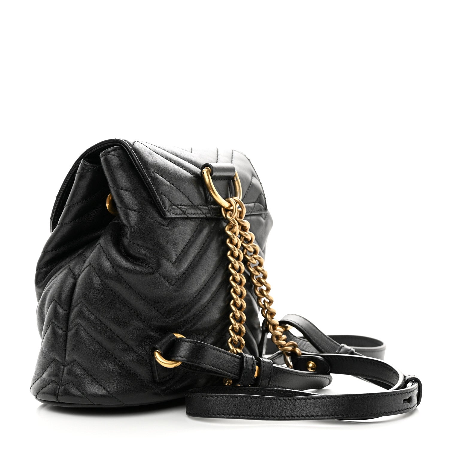 Gucci Calfskin Matelasse GG Marmont Flap Backpack Black 3 of 11