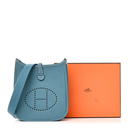 Hermes Taurillon Clemence Evelyne TPM New Blue Jean 11 of 11