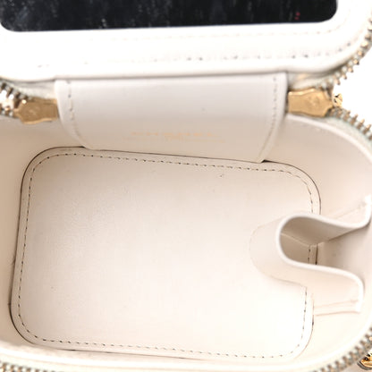 Chanel Caviar Quilted Enamel Coco Casino Mini Vanity Case With Chain White 4 of 9