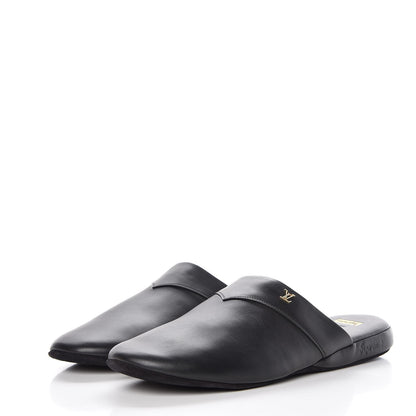 Louis Vuitton X SUPREME Lambskin Mens Hugh Slippers 7 Black 4 of 11