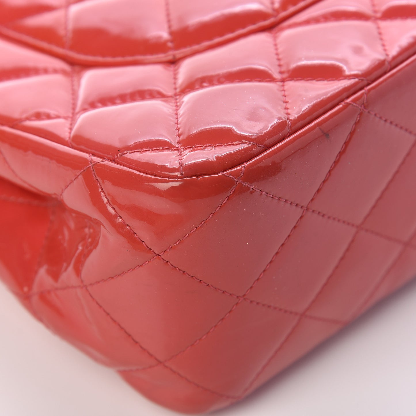 Patent Quilted Jumbo Double Flap Pink