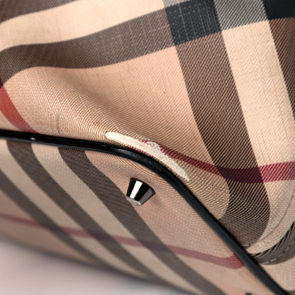 Burberry Nova Check Patent Trim Shopper Tote Black 13 of 29