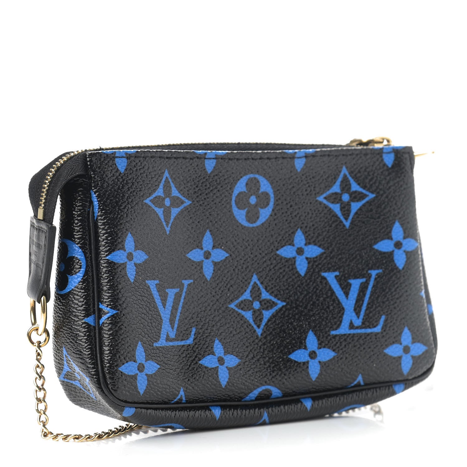 Louis Vuitton Colored Monogram Mini Pochette Accessories Blue Black 3 of 8